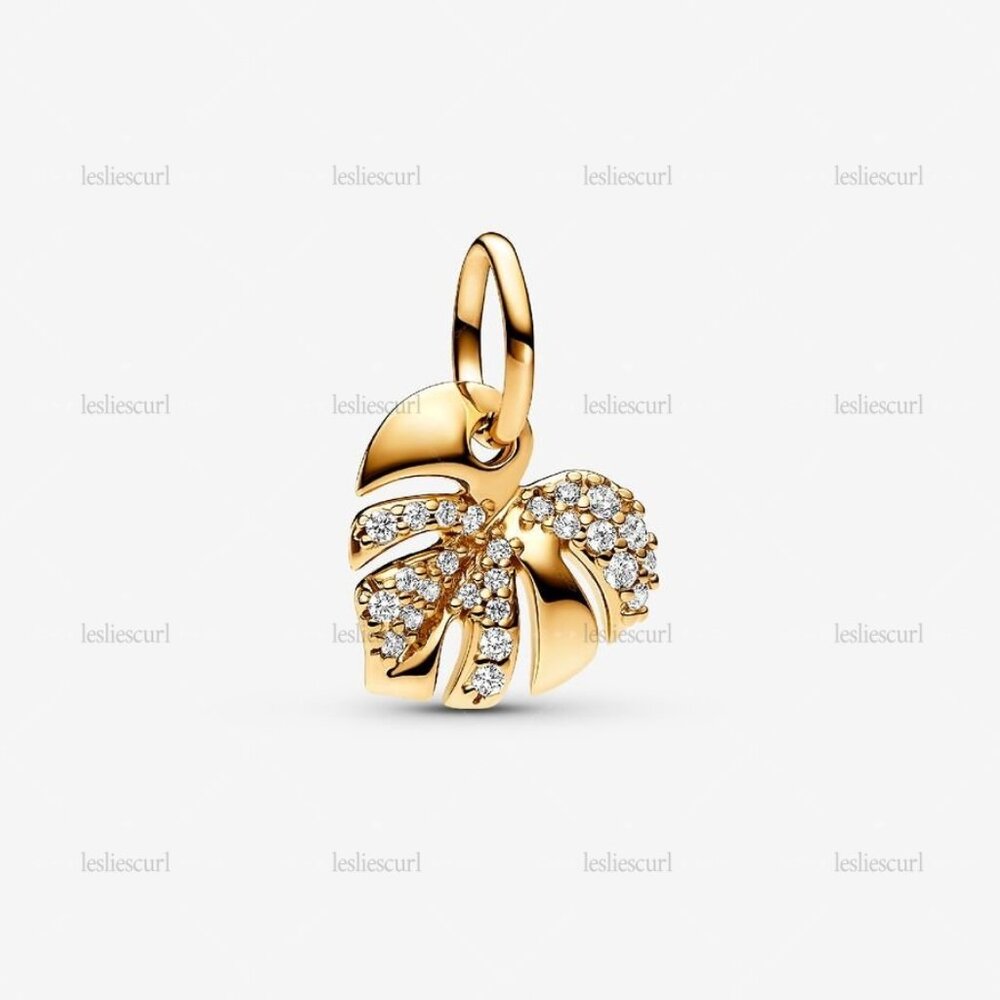 Pandora Sparkling Monstera Leaf Dangle Charm